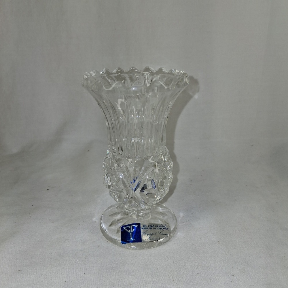 Crystal Clear Industries‎ 4" Handcut 24% Lead Crystal 4" Vase Made in Yugoslavia